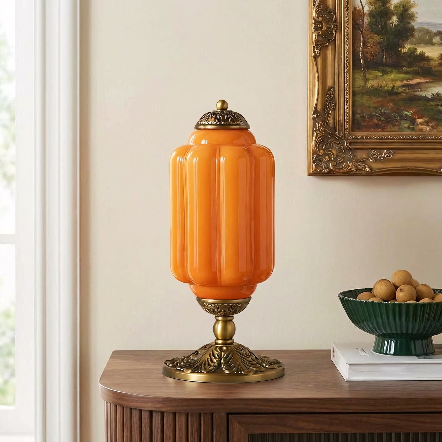 Retro Tafellampen met Getextureerd Crèmekleurig Glas – Franse Vintage Stijl met Messing of Zwart Frame | Sansoti