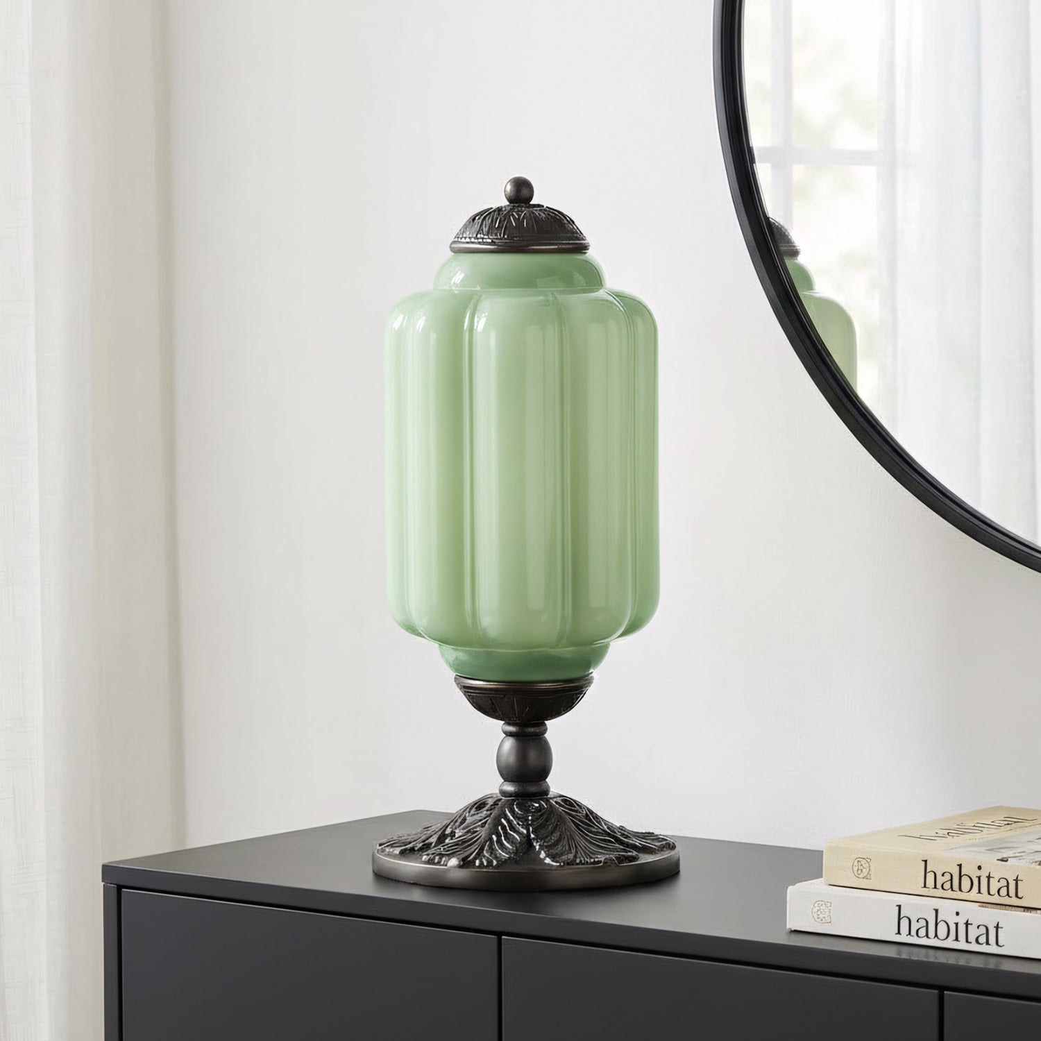 Retro Tafellampen met Getextureerd Crèmekleurig Glas – Franse Vintage Stijl met Messing of Zwart Frame | Sansoti