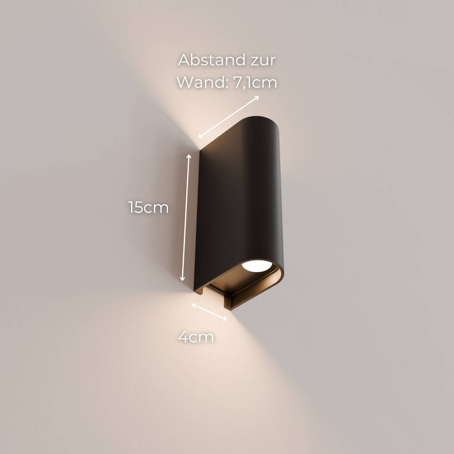 Kompakte LED-Wandleuchte mit warmem Up-Down-Licht für Interieur und Fassade | Restfield