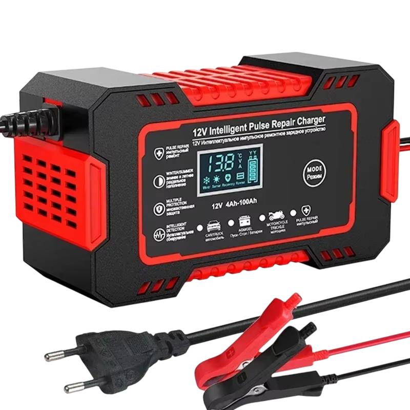 Intelligentes Batterieladegerät 12V 6A mit Impuls-Reparaturtechnologie für Auto Motorrad Boot Wohnmobil Wohnwagen Akku-Pflege | Sansoti
