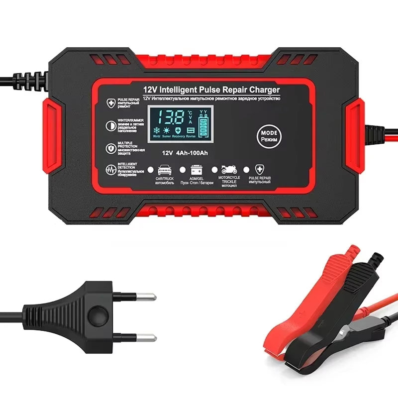 Intelligentes Batterieladegerät 12V 6A mit Impuls-Reparaturtechnologie für Auto Motorrad Boot Wohnmobil Wohnwagen Akku-Pflege | Sansoti