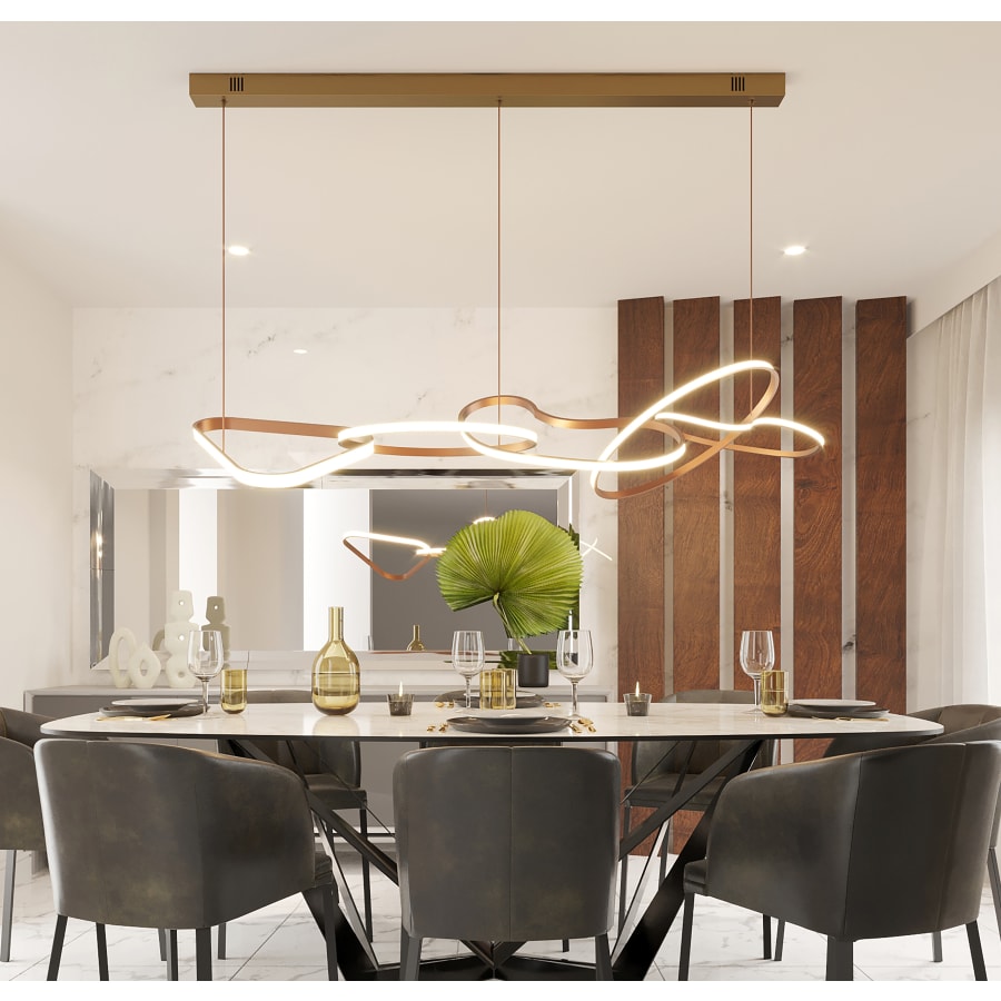 Abstracte LED Kroonluchter 140 cm Modern Design Eetkamer Verlichting | Sansoti