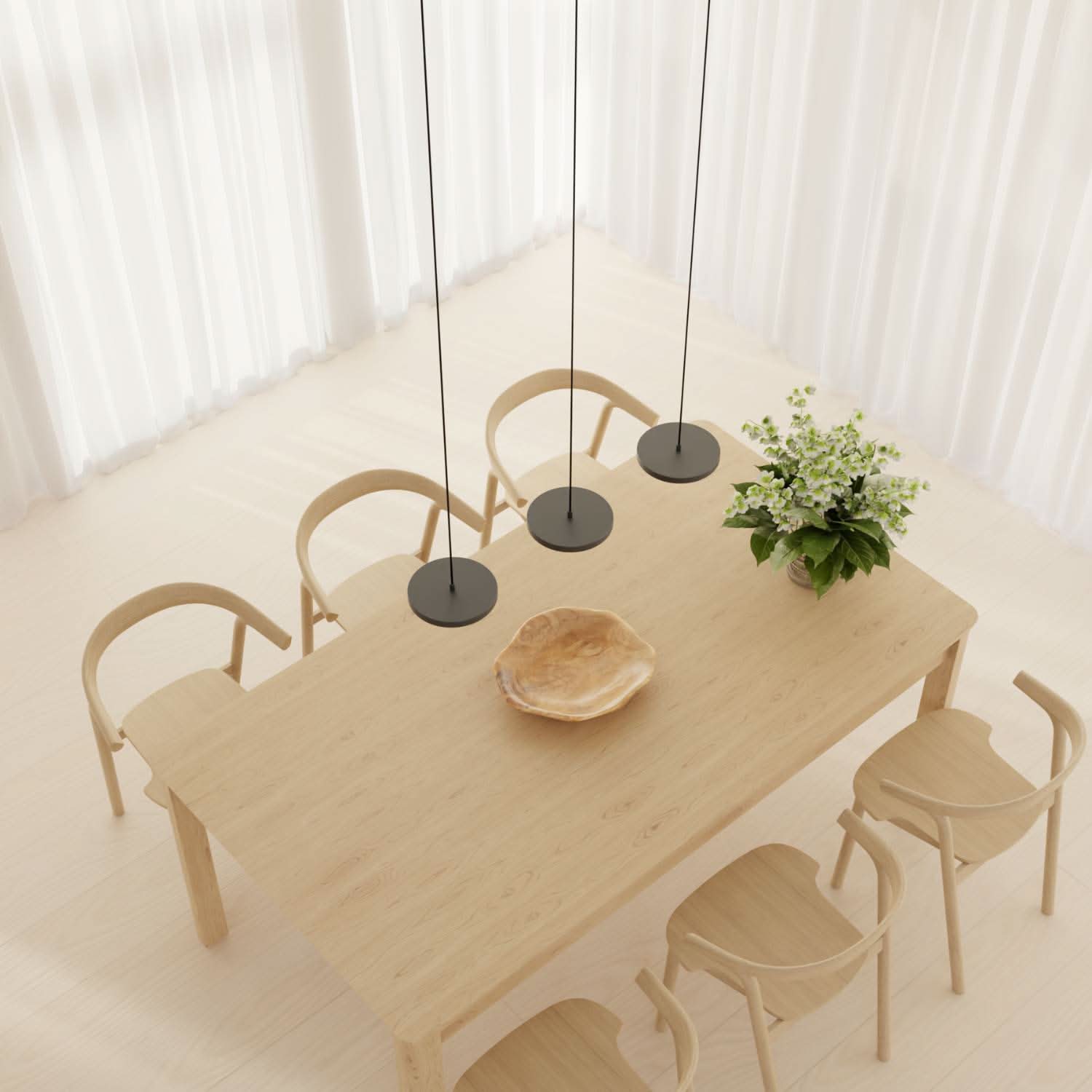Design Hanglamp LED Aluminium 3-4 Lichts Zwart Eettafel Dimbaar Modern Pendellamp Minimalistisch Interieur Verlichting | Sansoti