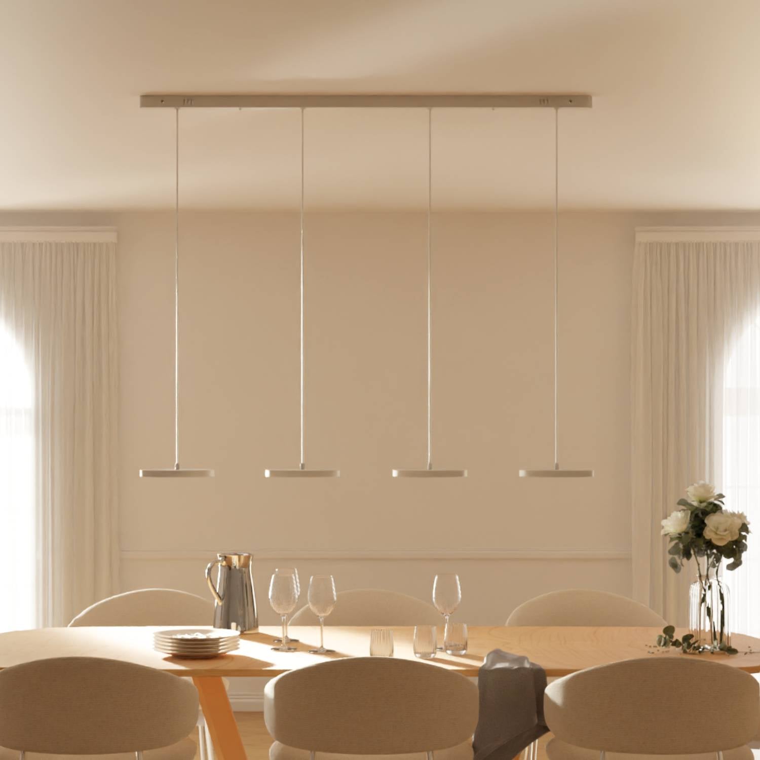 Design Hanglamp LED Aluminium 3-4 Lichts Zwart Eettafel Dimbaar Modern Pendellamp Minimalistisch Interieur Verlichting | Sansoti