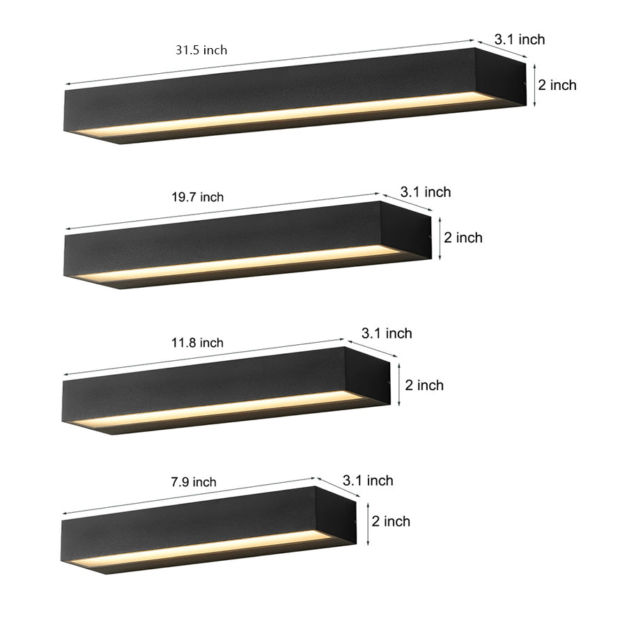 Moderne Außenwandleuchte mit linearem LED-Licht und IP65 wasserdichtem Aluminiumgehäuse für Fassade, Eingang und Garage | Restfield