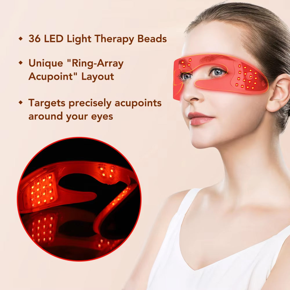 Oogverzorgingsmasker met LED-therapie en Vibratiemassage voor Vermoeidheid Stressreductie Ontspanning | Sansoti
