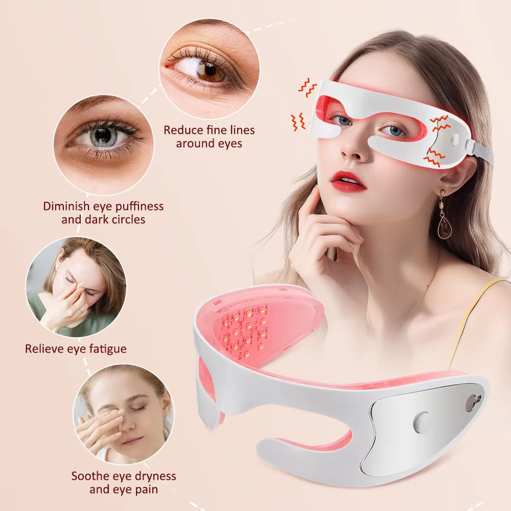 Oogverzorgingsmasker met LED-therapie en Vibratiemassage voor Vermoeidheid Stressreductie Ontspanning | Sansoti
