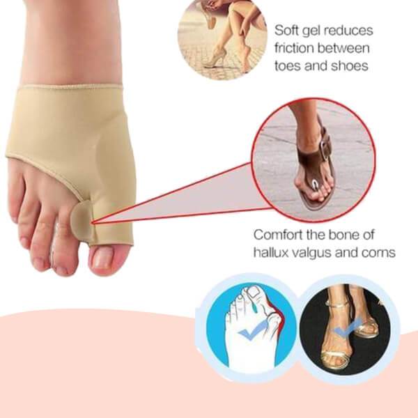 Manchon séparateur d’orteils pour hallux valgus – Correcteur d’orteils en silicone – Doublure en gel doux – Prévention des cors et des points de pression | Sansoti