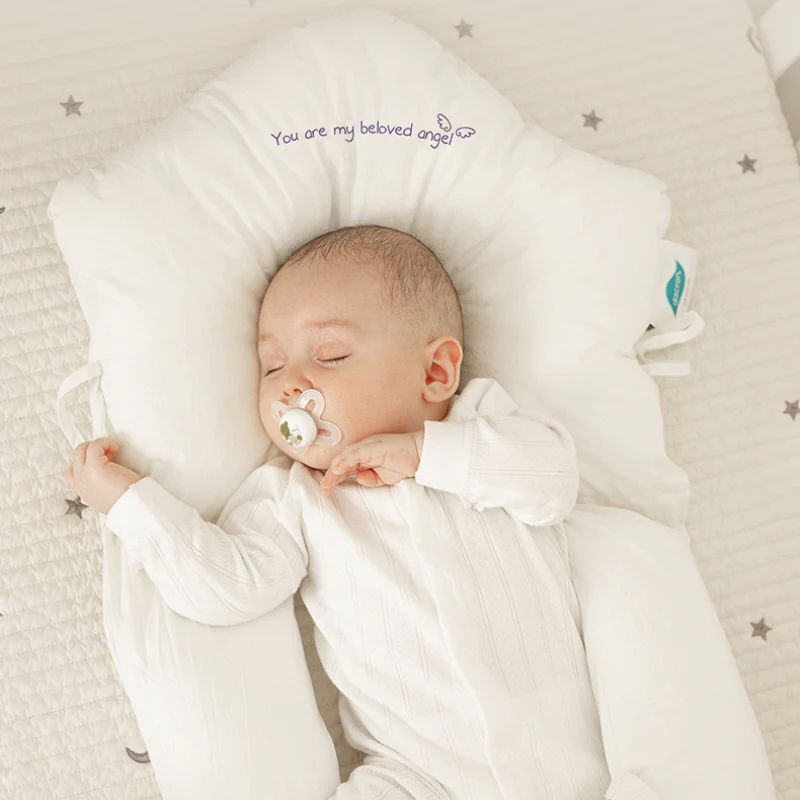 Ergonomisch Babykussen Katoen Memory Foam 72x42cm Hoofdsteun 0-2 Jaar Wiegkussen Hypoallergeen Pasgeboren | Sansoti