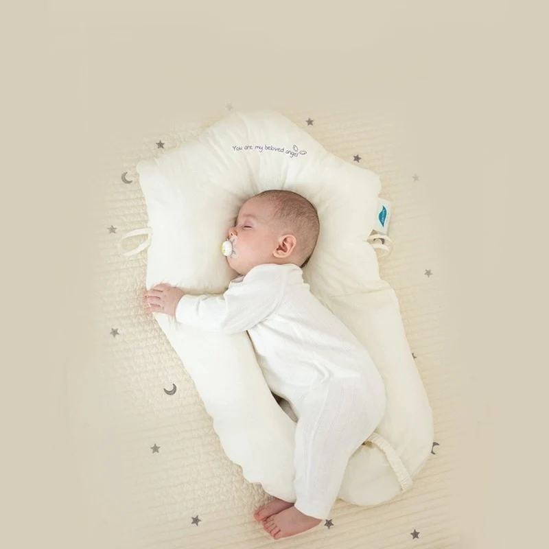 Ergonomisch Babykussen Katoen Memory Foam 72x42cm Hoofdsteun 0-2 Jaar Wiegkussen Hypoallergeen Pasgeboren | Sansoti