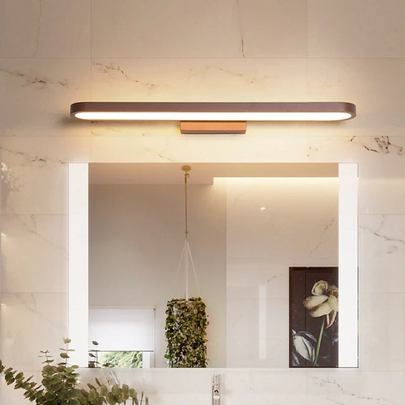 Applique miroir aluminium bande silicone noir brun café 40cm 60cm 80cm LED salle de bain | Restfield