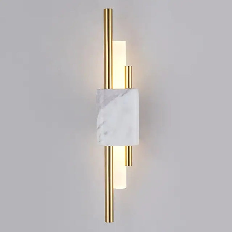 Applique murale moderne en métal et marbre, LED, lumière blanche chaude, chambre, salon, couloir, éclairage intérieur élégant | Sansoti