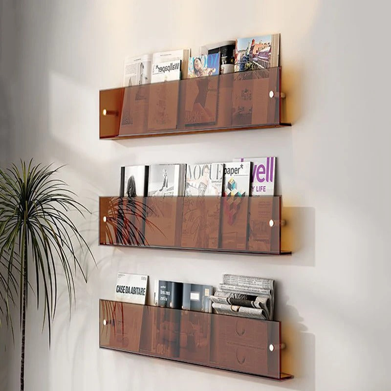Wandregal PVC schwebender Zeitschriftenhalter 40cm 50cm 80cm Bücher Wohnzimmer Modern | Restfield