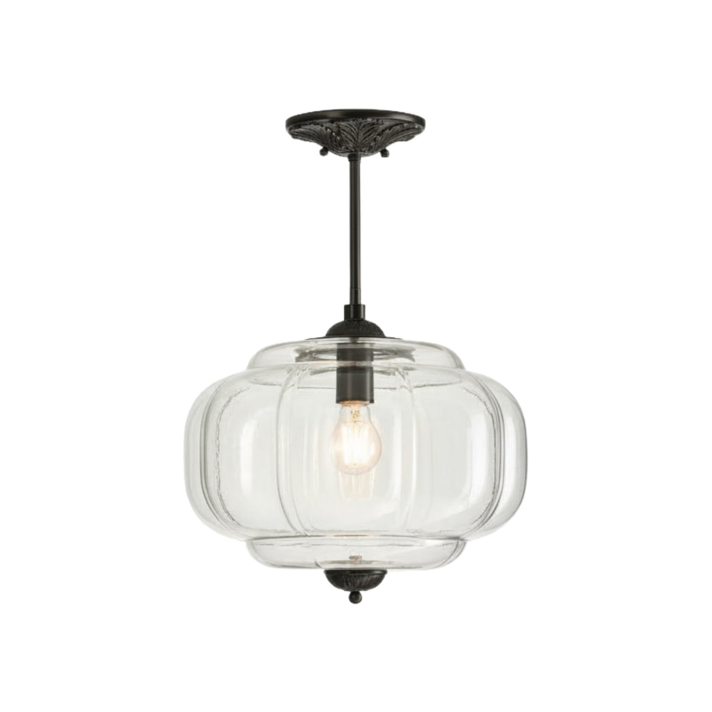 Vintage Melkglazen Hanglamp met Gegolfde Rand – Scandinavische Sfeerverlichting voor Keuken en Slaapkamer | Sansoti