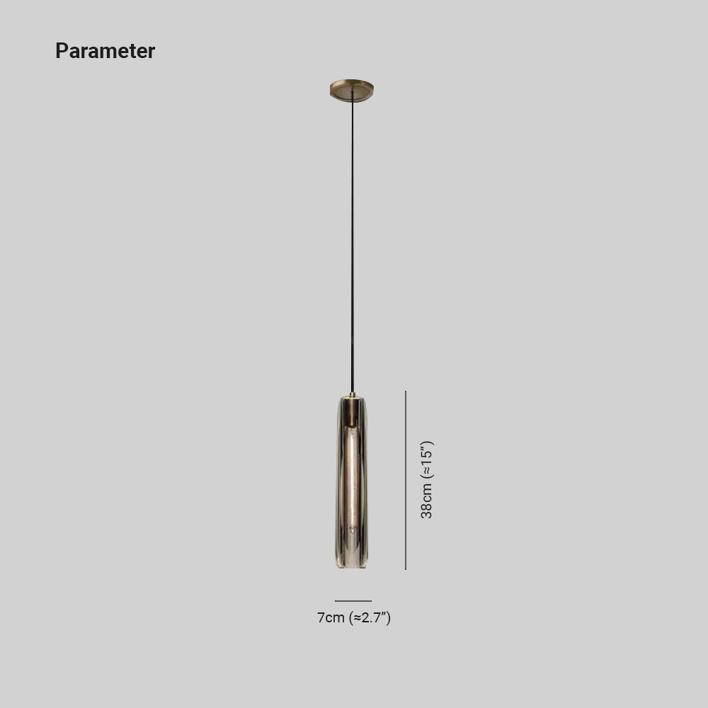 Glazen Hanglamp met Messing Armatuur en Rookglas Kap Scandinavisch Design voor Eetkamer Woonkamer Keuken | Sansoti