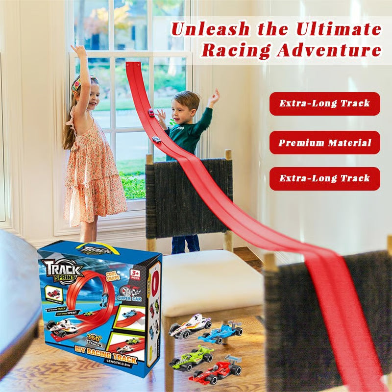 Flexibele DIY Racebaan voor Kinderen – 5 Meter Race Track met Auto's en Loopings | Sansoti