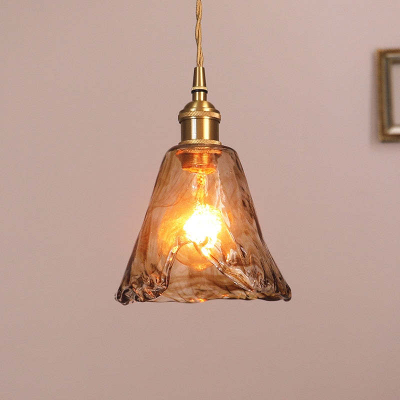 Glas-Pendelleuchte Messing Industriell Warmes Licht Wohnzimmer Esszimmer Schlafzimmer Retro-Design E27-Fassung Atmosphäre | Sansoti