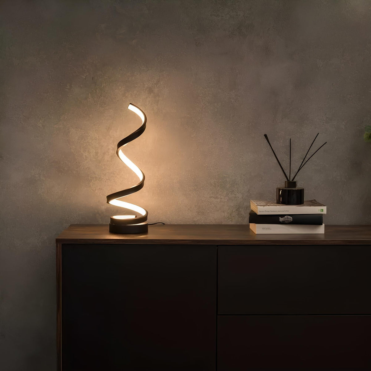 Tafellamp Spiraalvorm Metaal Dimbaar 3 Lichtkleuren Warm Neutraal Koud Wit Moderne Sfeerlamp Bureaulamp | Sansoti