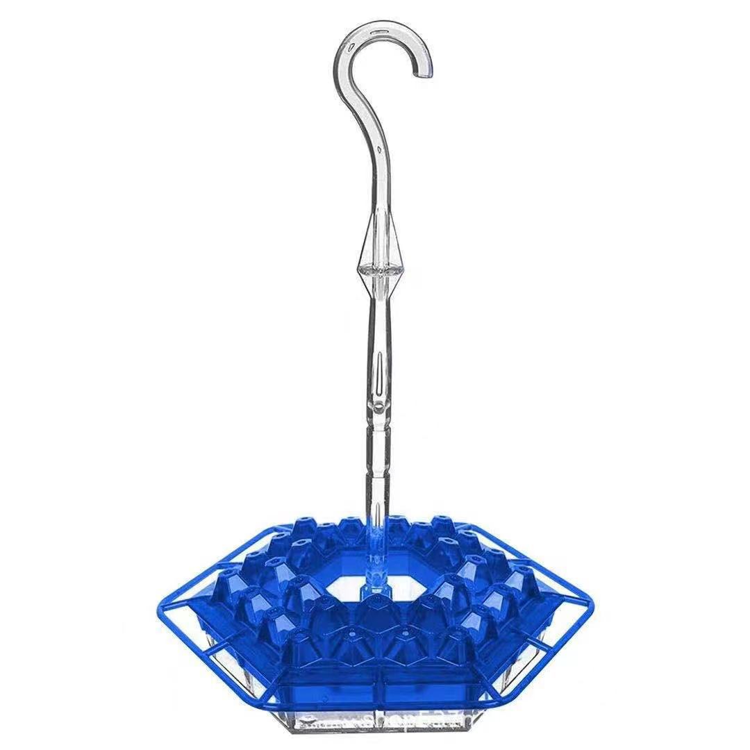 Hängende Kolibri-Futterstation 350 ml mit Ameisenschutz, 30 Futteröffnungen und diamantförmigen Öffnungen für die Gartendekoration | Sansoti