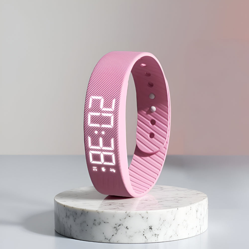 Digitaal LED Sporthorloge met Siliconen Band Waterdicht Licht Dames Heren Unisex Training Fitness Dagelijks Gebruik USB Oplaadbaar | Sansoti