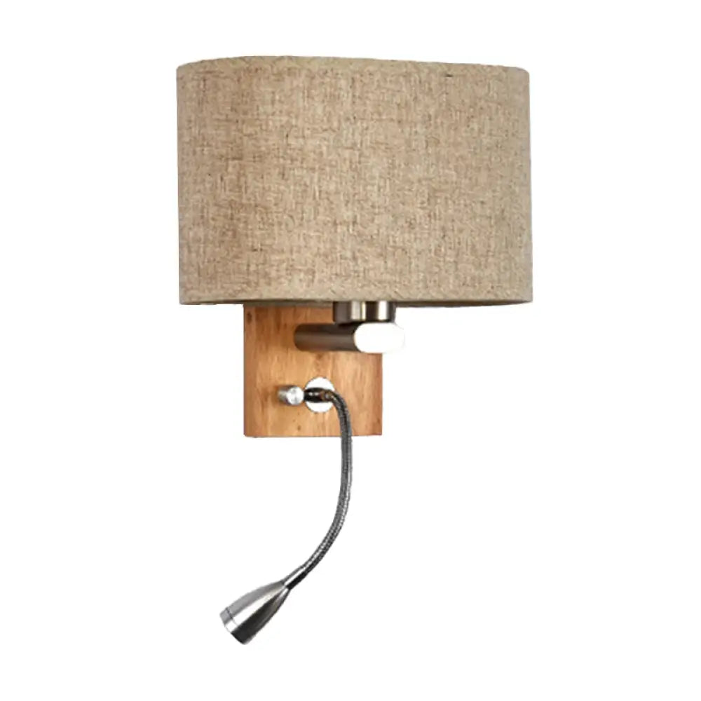 Applique murale réglable et liseuse avec abat-jour en tissu beige, métal champagne, pour chambre et table de chevet, E26 E27 | Sansoti