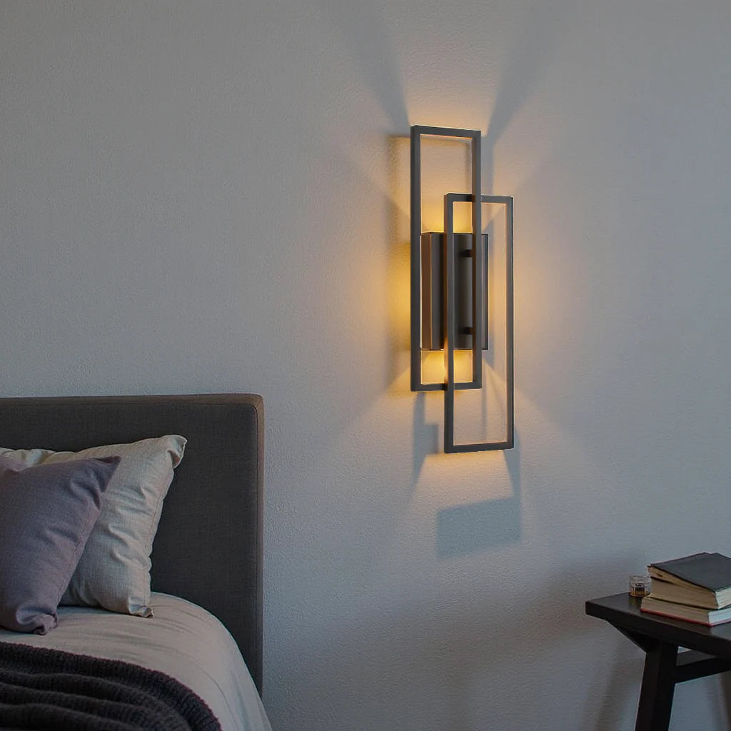 Wandlampe LED Rechteckig Geometrisch Aluminium Schwarz Warmweiß 3000K Flur Schlafzimmer Modern | Restfield