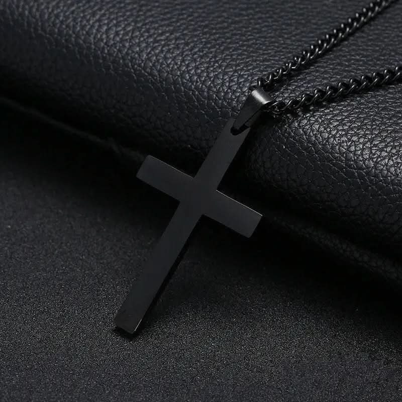 Kruisketting Heren RVS Hanger Religieus Symbool Dagelijks Stijlvol Cadeau Zwart Zilver Goud Sieraad Accessoire | Sansoti