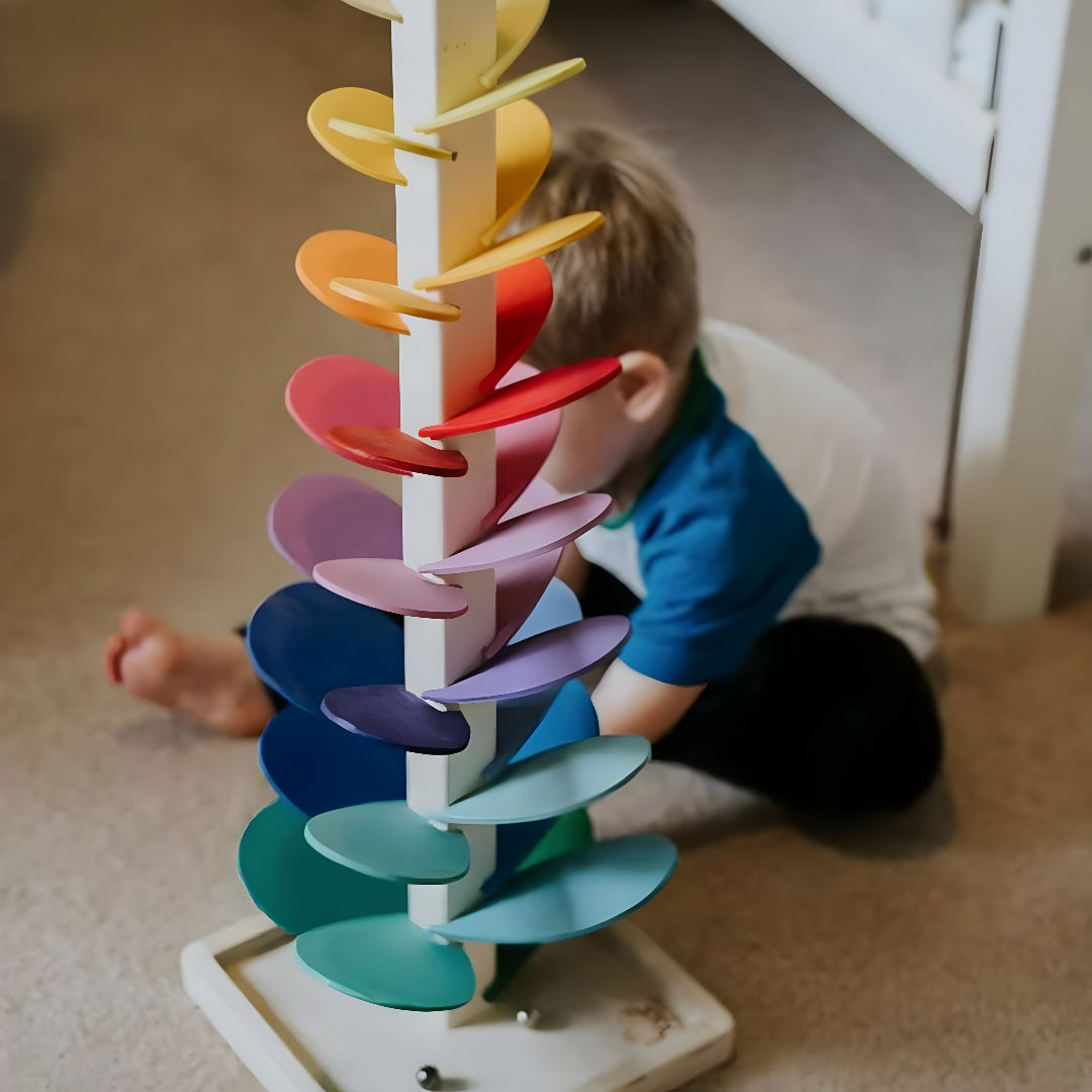 Houten Knikkerbaan Educatief Speelgoed Gekleurd Montessori 71cm Vanaf 10 Maanden | Sansoti
