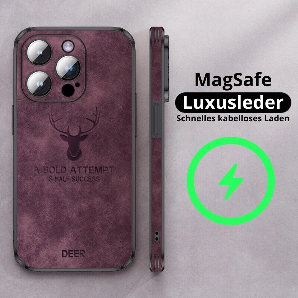 Smartphone Hoesje in Leerlook — Slank Design met Valbescheming & MagSafe-Compatibiliteit voor iPhone 16/15/14/13/12 | Sansoti