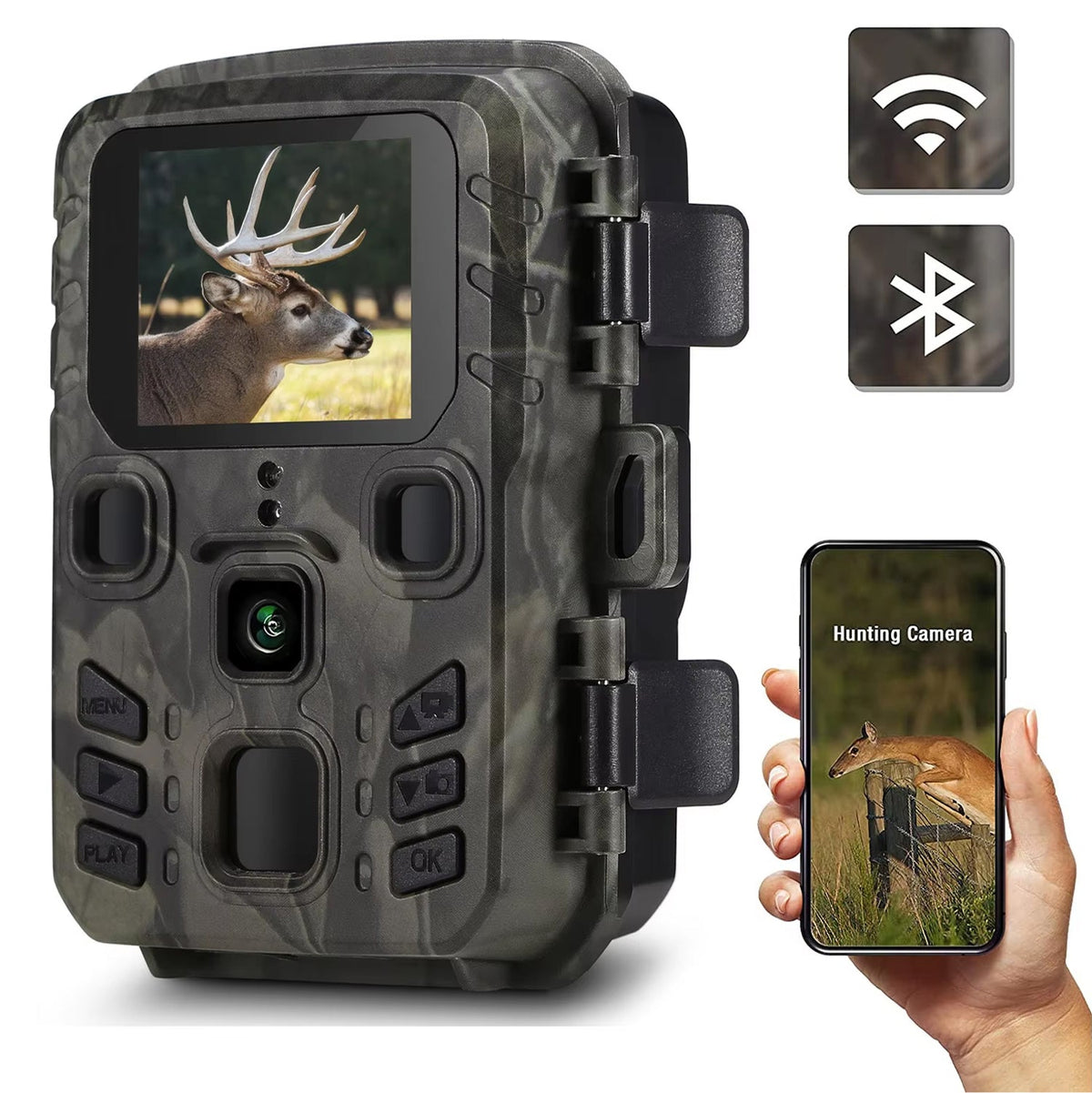 Wildlife Camera with WiFi and Motion Detection for Nature Photography, Garden Surveillance and Wildlife Observation 20MP 1080P HD | Sansoti