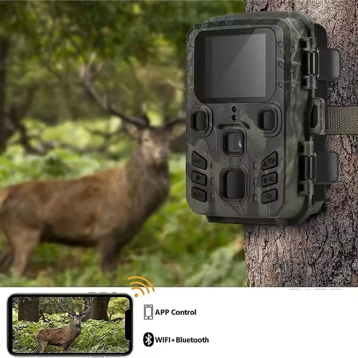 Wildlife Camera with WiFi and Motion Detection for Nature Photography, Garden Surveillance and Wildlife Observation 20MP 1080P HD | Sansoti