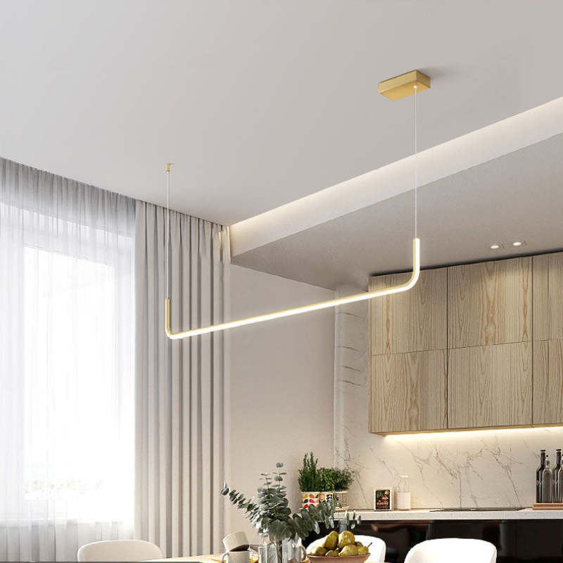 LED-Hängeleuchten Doppelrahmen Linear Modern Schwarz Gold Esszimmer Wohnzimmer Designbeleuchtung Stimmungsvolle Beleuchtung | Sansoti