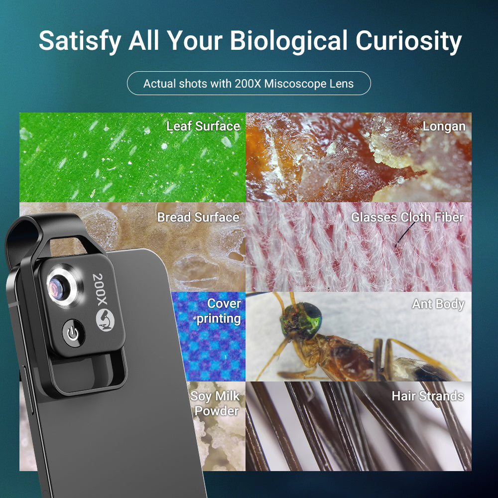 Smartphone Microscoop 200x Vergroting met LED-verlichting Clip-on USB Draagbaar Vergrootglas Mini Microscopie Precisie Inspectie Macro Camera Lens | Sansoti