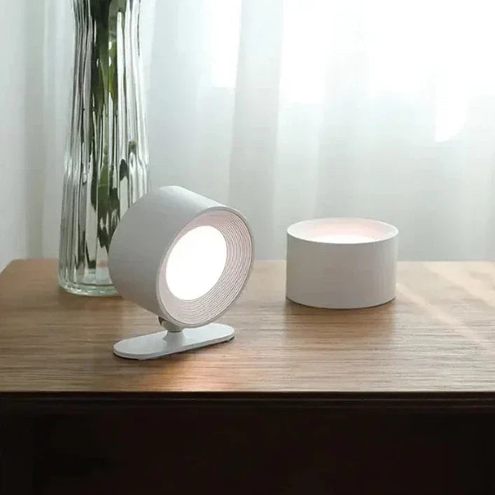 Wandleuchte Kabellos Wiederaufladbar Dimmbar 360° Drehbar Touch Fernbedienung Weiß Schwarz Holz | Restfield