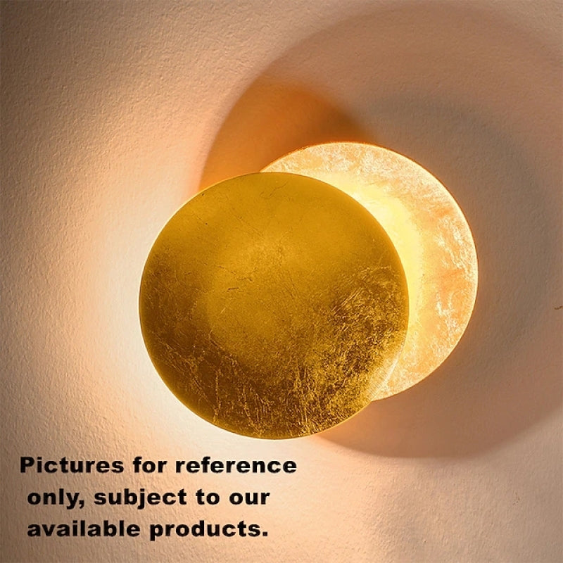 Metalen Wandlamp LED Rond Maan Design Rood Brons Goud Woonkamer Slaapkamer Sfeerverlichting Modern Decoratief | Sansoti