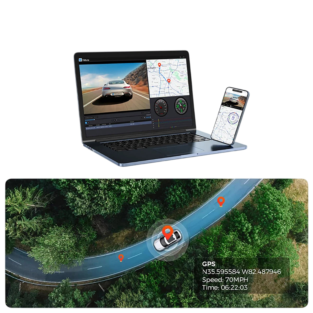 Dashcam à double caméra 4K Ultra HD avec Wi-Fi, GPS, surveillance du stationnement, grand angle à 170°, sécurité automobile, enregistrement et vision nocturne | Sansoti
