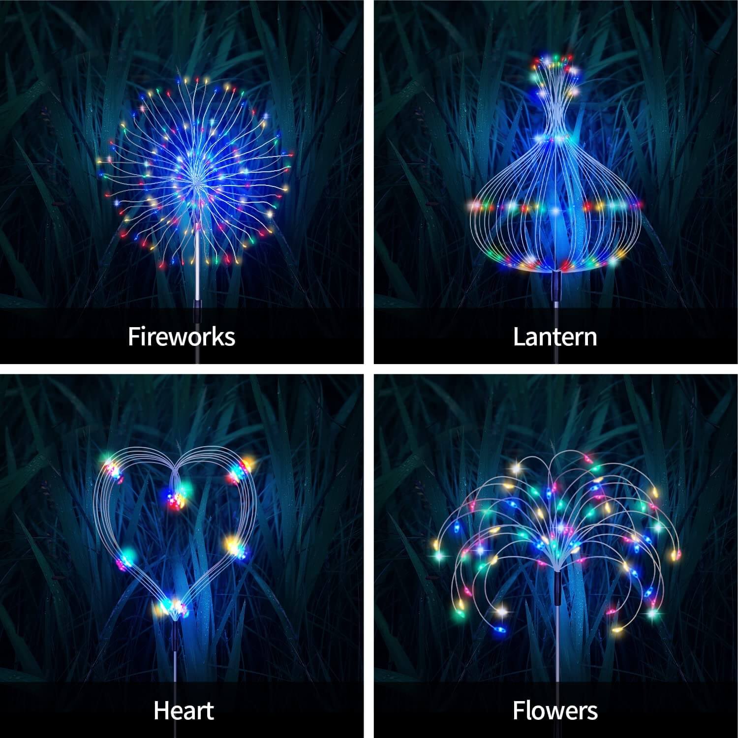 Zonnevuurwerk Tuinlamp 120 LED | Waterdicht IP65 | 8 Verlichtingsmodi | Sansoti