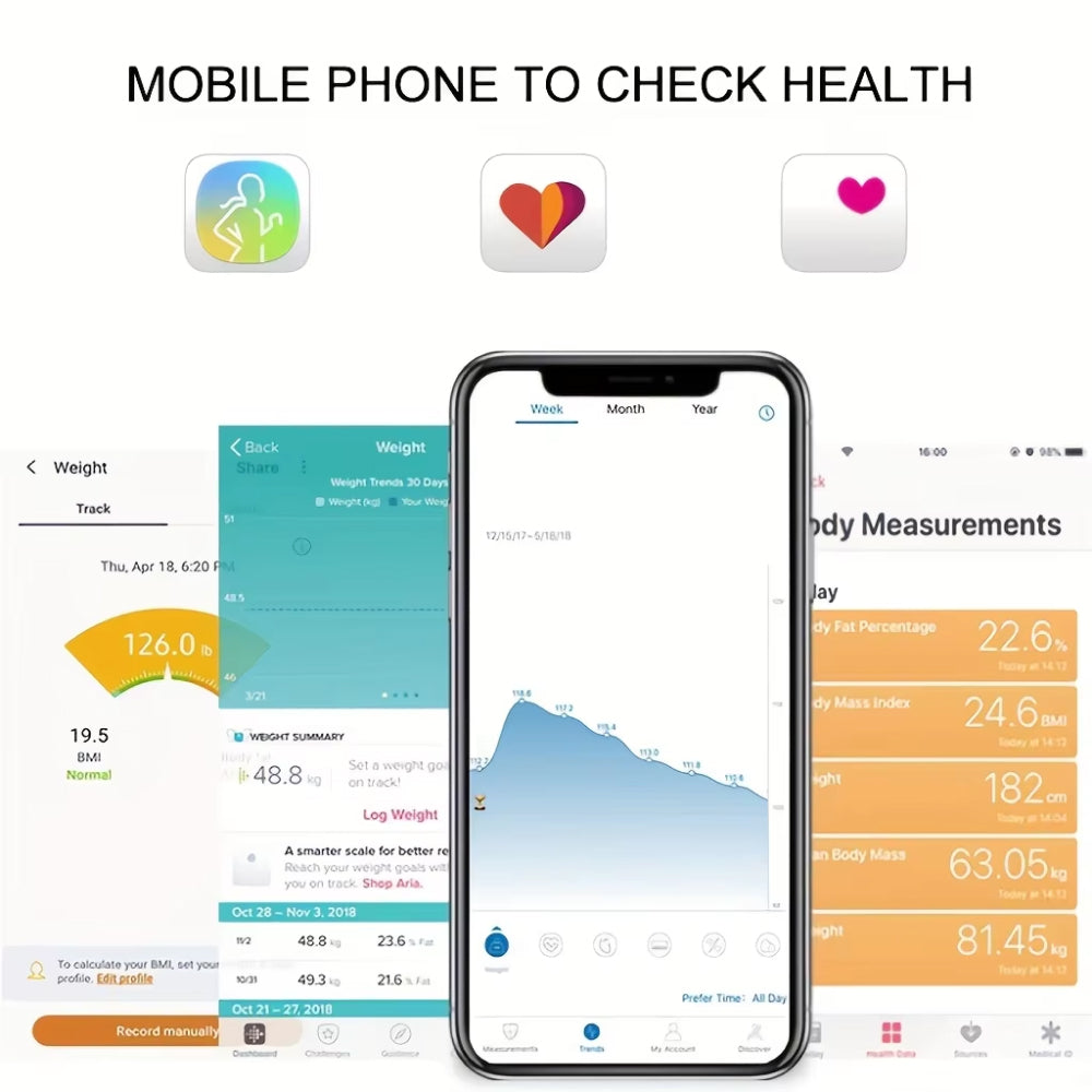 Smart Bathroom Scale with Body Analysis Bluetooth App 13 Measurements 10g Precision Digital | Sansoti