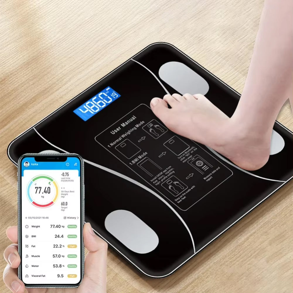 Smart Bathroom Scale with Body Analysis Bluetooth App 13 Measurements 10g Precision Digital | Sansoti