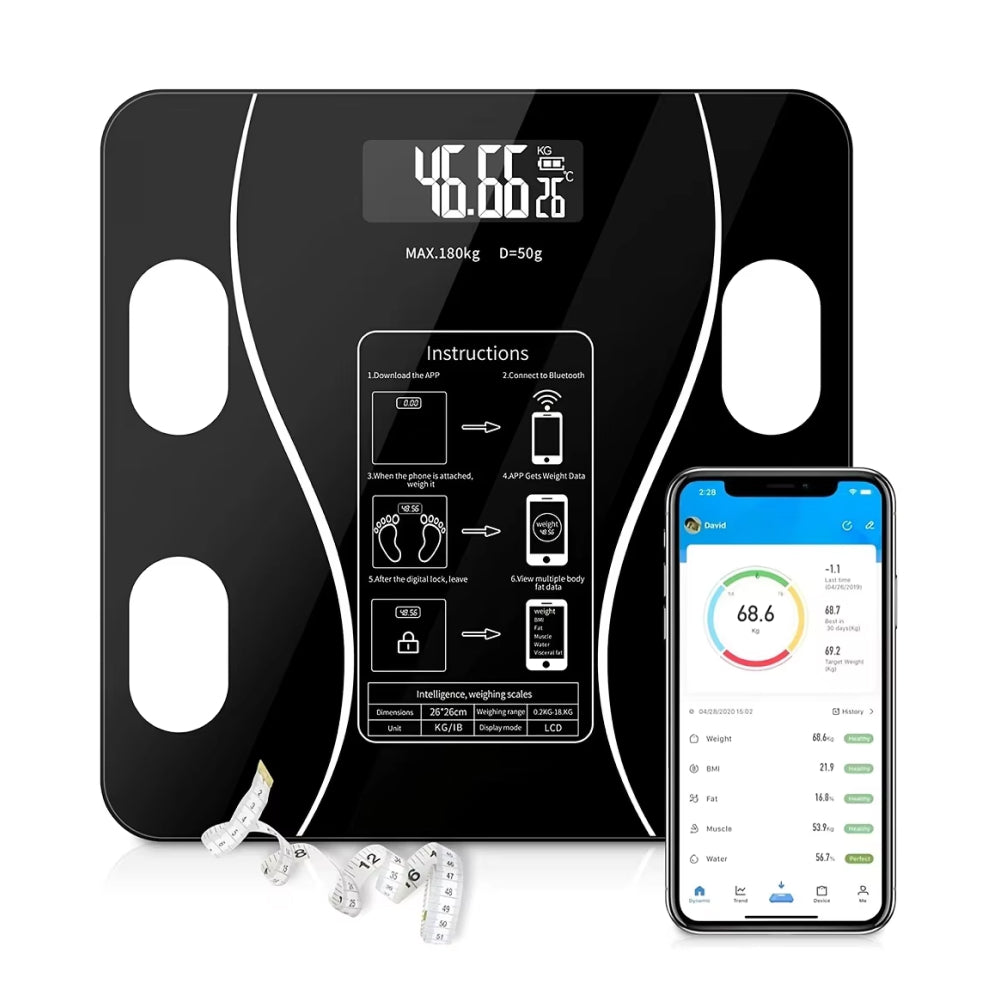 Smart Bathroom Scale with Body Analysis Bluetooth App 13 Measurements 10g Precision Digital | Sansoti