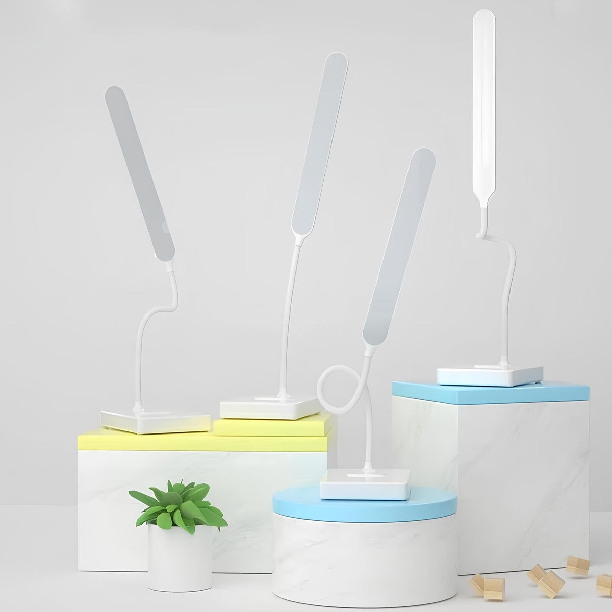 Bureaulamp met Flexibele Arm Oplaadbaar Dimbaar LED Licht voor Bureau Werkkamer Modern Design Tafelverlichting | Sansoti