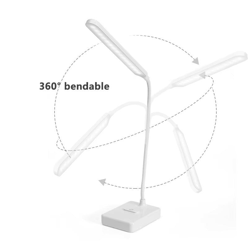 Bureaulamp met Flexibele Arm Oplaadbaar Dimbaar LED Licht voor Bureau Werkkamer Modern Design Tafelverlichting | Sansoti
