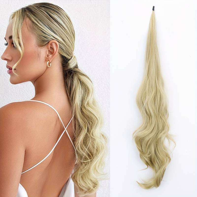 Wikkelstaart Hairextension voor Vol Lang Haar Golven Synthetisch Bevestiging Haarverlenging 10 Kleuren | Sansoti
