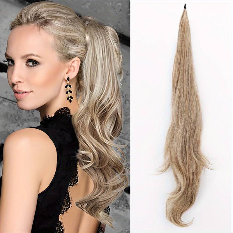 Wikkelstaart Hairextension voor Vol Lang Haar Golven Synthetisch Bevestiging Haarverlenging 10 Kleuren | Sansoti