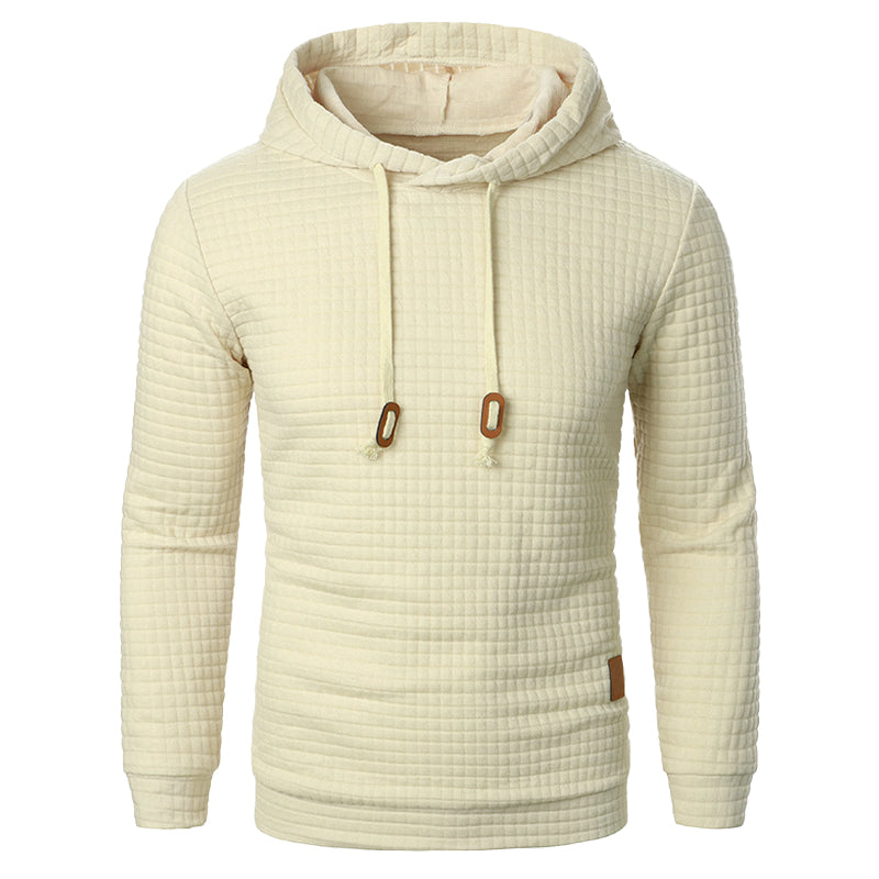 Hoodie en maille à motif texturé, coupe ajustée, pull à capuche pour hommes et femmes, sweat-shirt confortable | Sansoti