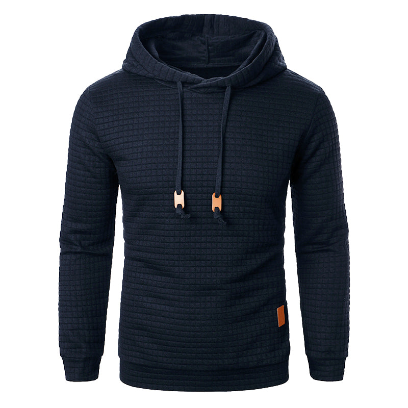 Hoodie en maille à motif texturé, coupe ajustée, pull à capuche pour hommes et femmes, sweat-shirt confortable | Sansoti