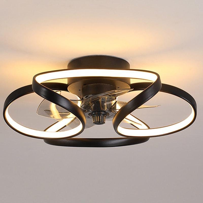 Moderne Blumen-Deckenventilator mit LED-Beleuchtung und Fernbedienung 3000K–6000K Dimmbar in Gold, Weiß oder Schwarz | Restfield