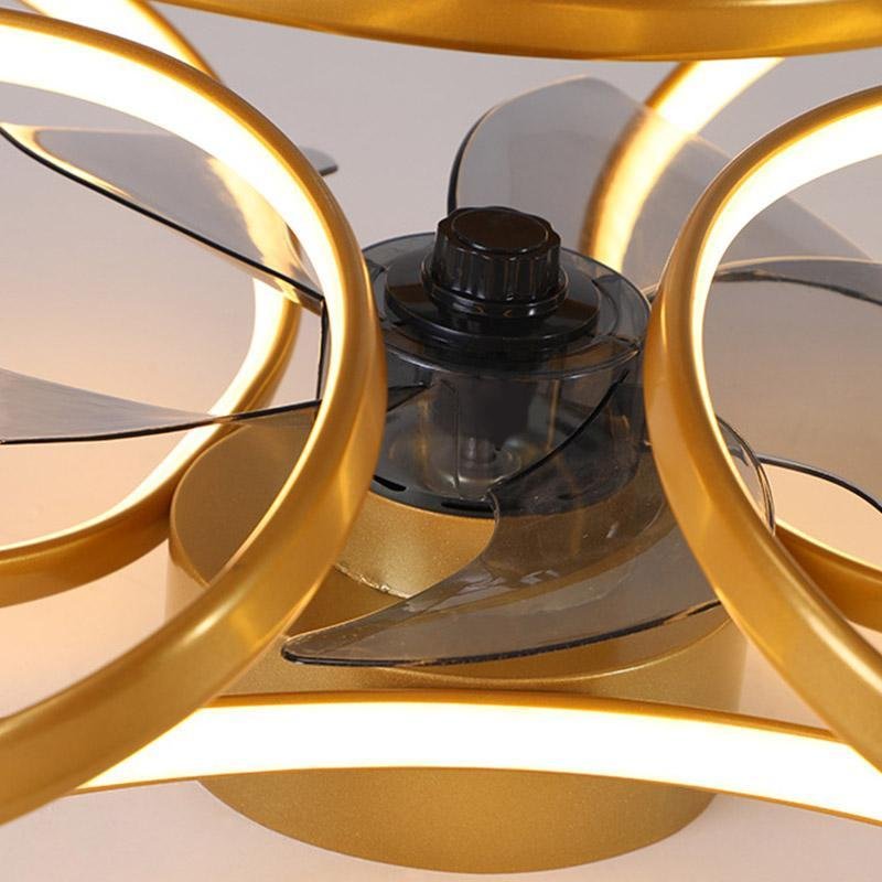 Moderne Blumen-Deckenventilator mit LED-Beleuchtung und Fernbedienung 3000K–6000K Dimmbar in Gold, Weiß oder Schwarz | Restfield