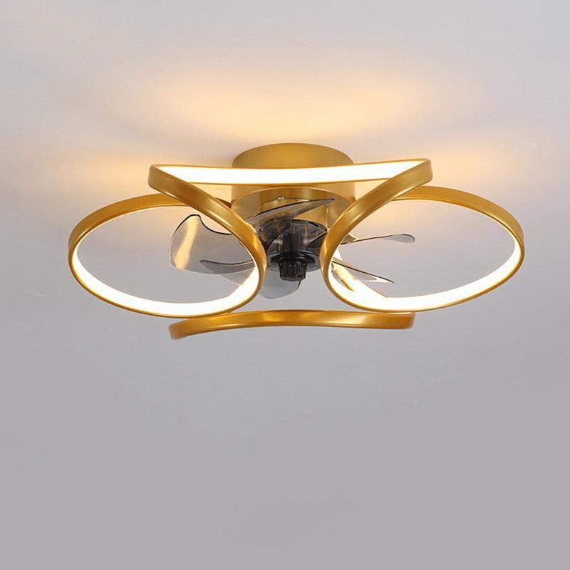 Moderne Blumen-Deckenventilator mit LED-Beleuchtung und Fernbedienung 3000K–6000K Dimmbar in Gold, Weiß oder Schwarz | Restfield