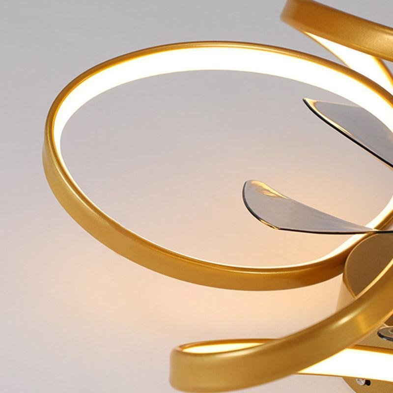 Moderne Blumen-Deckenventilator mit LED-Beleuchtung und Fernbedienung 3000K–6000K Dimmbar in Gold, Weiß oder Schwarz | Restfield